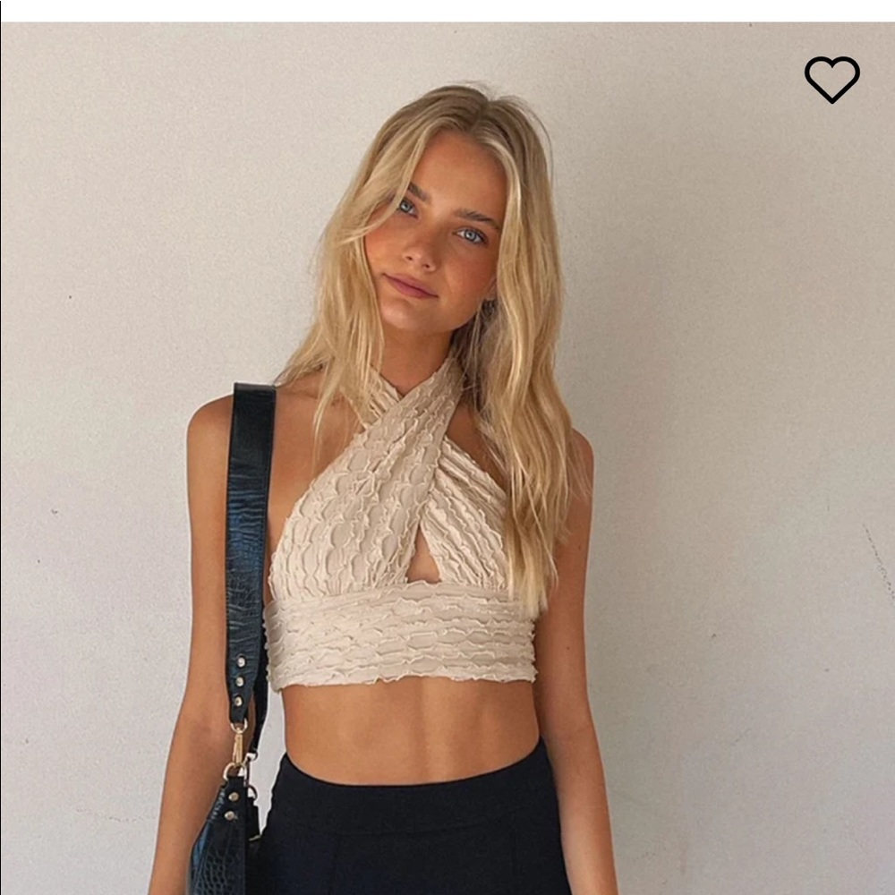 Princess Polly CHAYSE TOP BEIGE